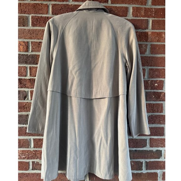 Vintage Petite Sophisticate Taupe Trench Coat P - Picture 2 of 10